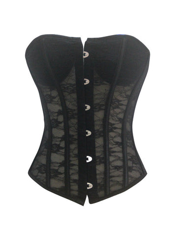 BLACK LACE OVER BUST WAIST TRAINING CORSET