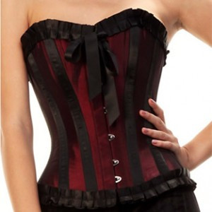 Burgandy Taffeta Corset Waist Training Corset