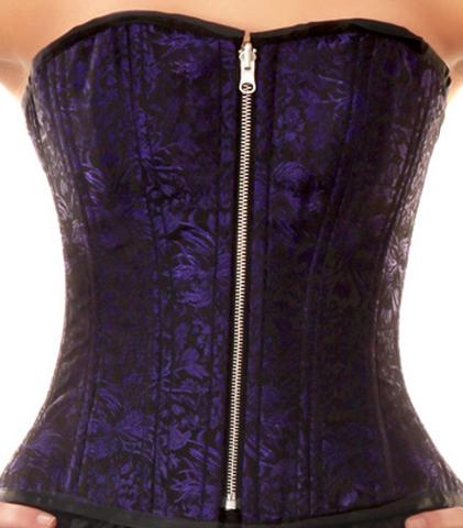 Dark Purple Steel Reversible Underbust Waist Training Corset