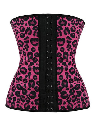 PINK LEOPARD PRINT WAIST TRAINING CORSET