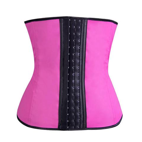 Pink latex/Cotton Waist training Corset