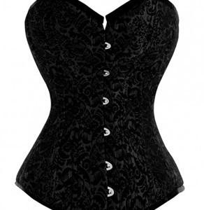 Black Brocade Sweetheart Waist Training Corset
