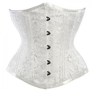 White Satin Underbust Steel Boned Corset